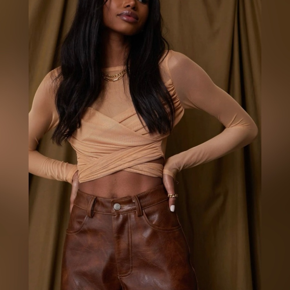 12th Tribe Jenna Mesh Wrap Top